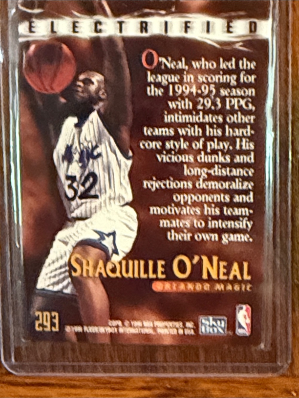 Sky Box Electrifed O'Neal Orlando Magic Trading Card - Picture 3 of 5